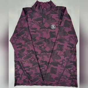 UNRL Barstool 1/4 Zip Mens Large Purple Camo Long Sleeve Sports Golf Performance